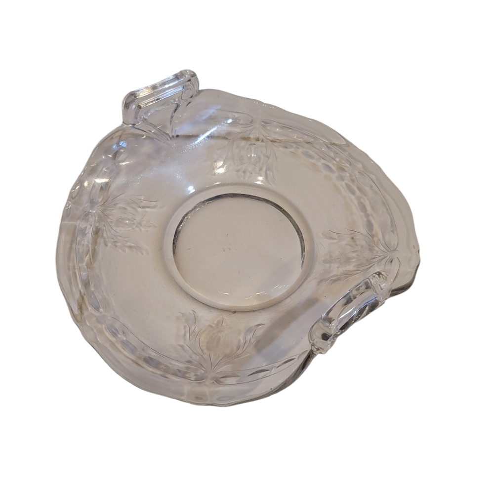 Vintage Small Glass Serving Dish with Handles